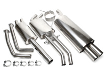 BMW 3er Sedan, 3er Coupe, 3er Cabriolet, 3er Touring 3er Serie Sedan, Typ 46, / 3er Serie Coupe, Typ E46, / 3er Serie Cabriolet, Typ E46, / 3er Serie Touring, Typ E46 1998-2001 Rostfritt Sportavgassystem Catback TA Technix